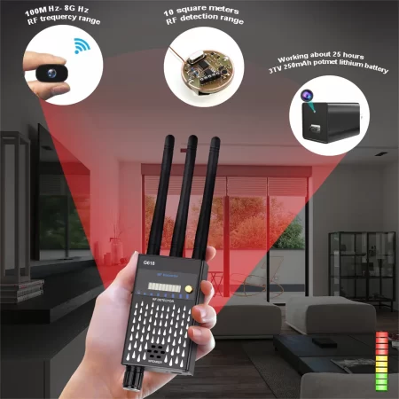 Anti Wiretapping RF Signal Detector Beep Sweeper With Stronger Anti-inteference GSM GPS Anti Spy Cameras Detects Device Scanner