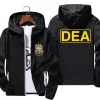 Dea Logo United States Police Men's Thin Reflective Sunscreen Windbreaker Parkas Beach Cycling Jacket Coat Clothes Plus Size 6xl